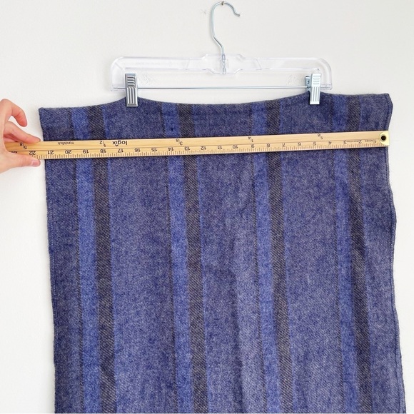 Baby Alpaca Scarf Tejidos Jose Cotacachi Ecuadorian Hand Knit striped blue grey - Picture 6 of 8